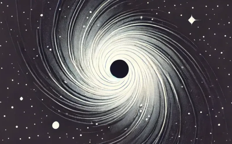 Abstract representation of data compression with swirling patterns resembling a black hole